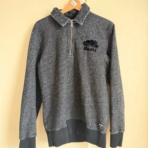 Men’s Roots quarter zip - Black Pepper